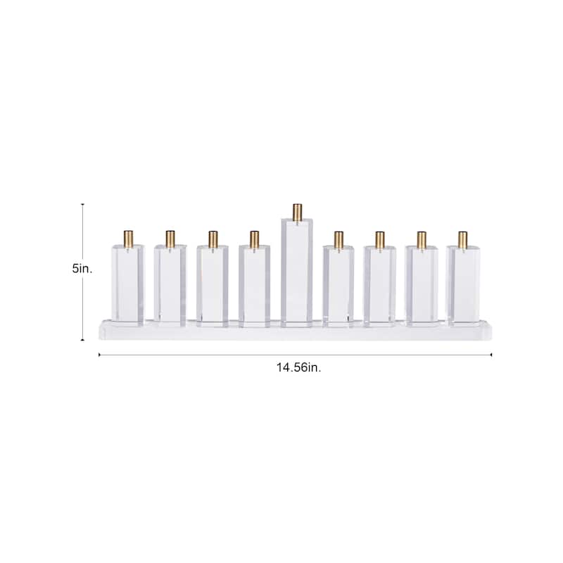 DesignStyles Acrylic Menorah w/ 30mm Candle Holders