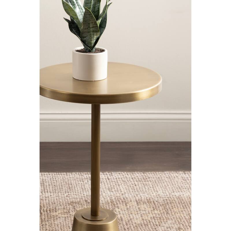 Kate and Laurel Tira Round Metal Side Table - 14x14x24