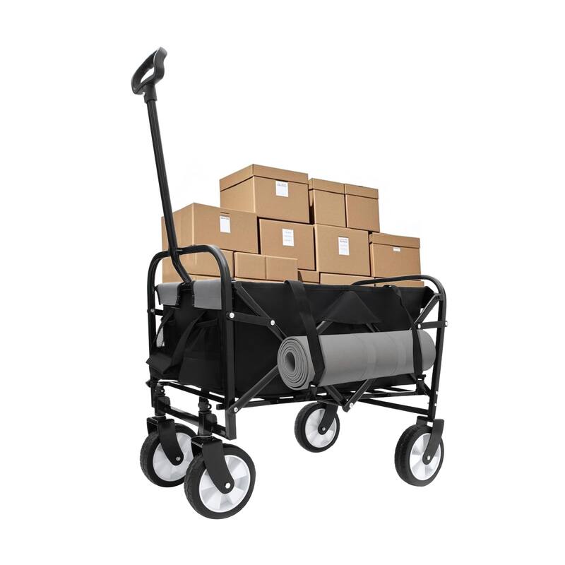 Foldable Wagon with Straps, Beach & Utility Cart, 225lb Capacity