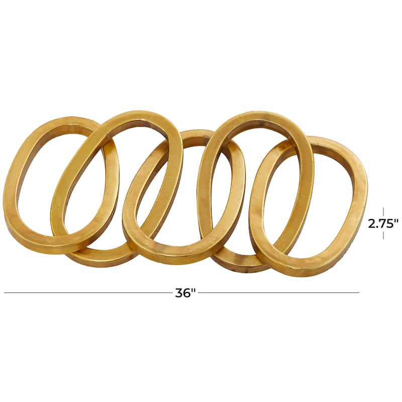 CosmoLiving by Cosmopolitan Artistic Metal Chain Sculpture - Gold or Black