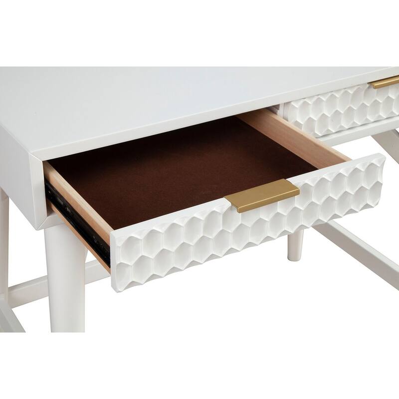 Origins by Alpine White Pearl Mini Desk, White