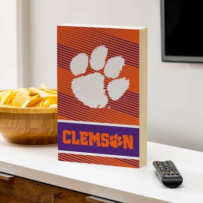 Clemson University Wooden Tabletop Mantel Shelf Sign