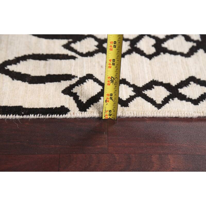 Vegetable Dye Moroccan Contemporary Area Rug Hand-knotted Wool Carpet - 8'1" x 9'9"