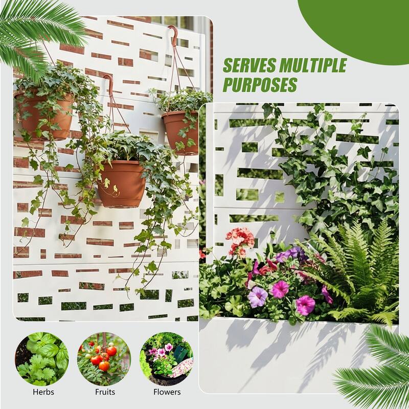 Raised Garden Bed Planter with Trellis Movable Planter Box with Lockable Wheels