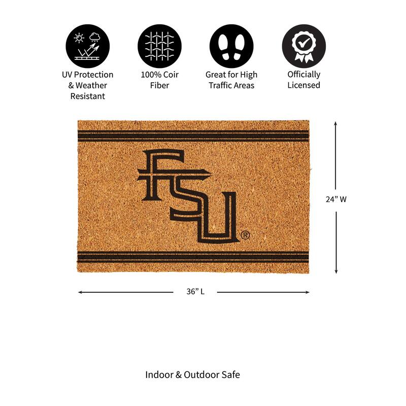 Florida State University Monochrome Indoor/Outdoor Coir Door Mat