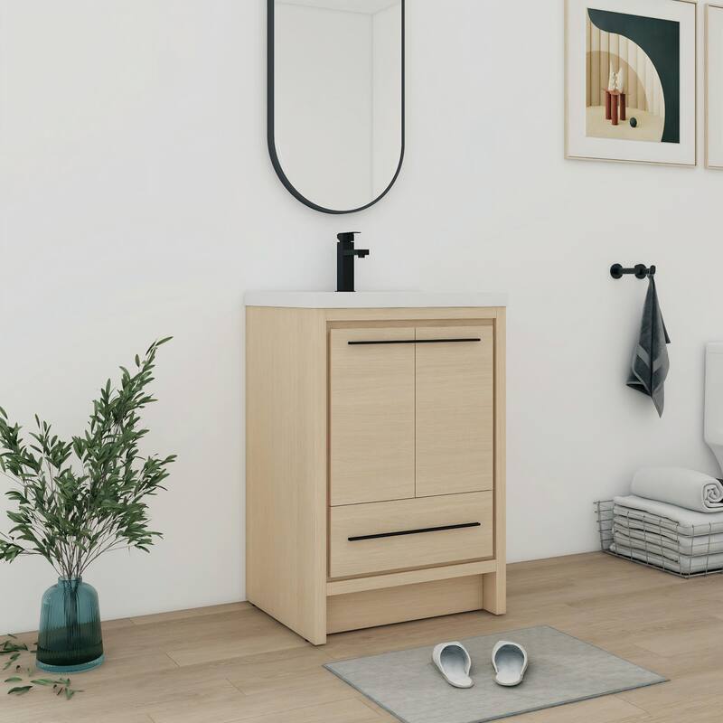Bathroom Vanity With Sink In 24/30/36/48 Inch, Freestanding Bathroom Vanity With Soft Close Door and Drawer
