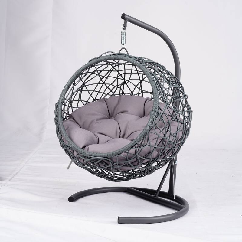 Cat Swing Bed with Stand & Cushion - Grey