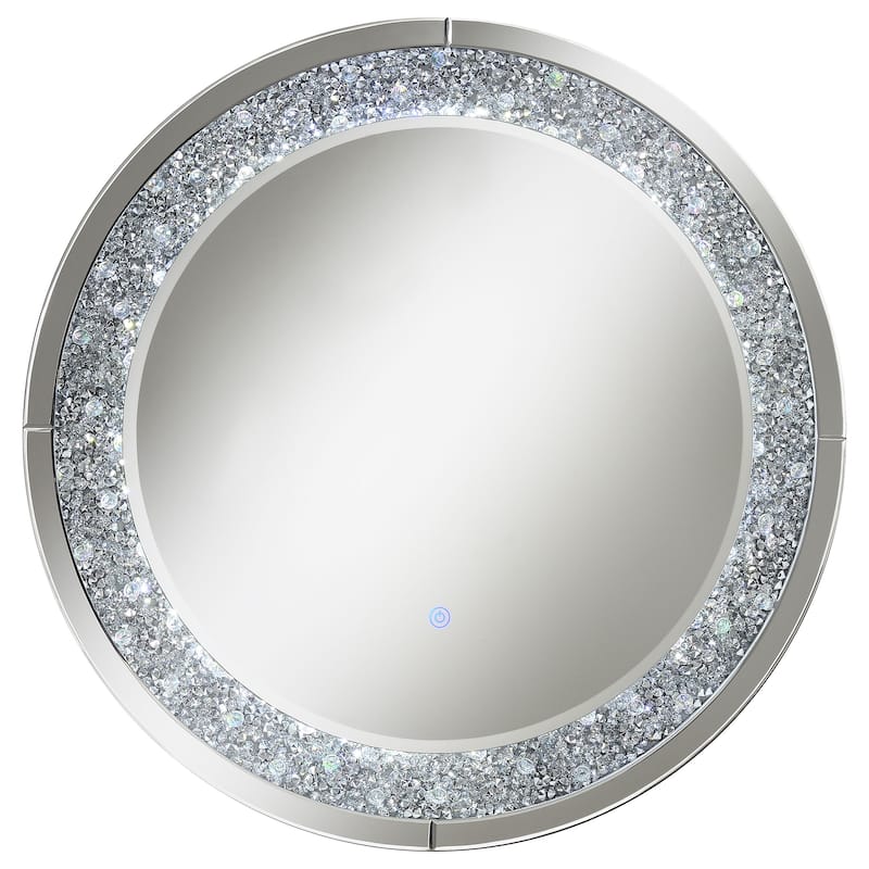Lixue 32 x 32 Inch Round Wall Mirror LED Lighting Silver - Mirror