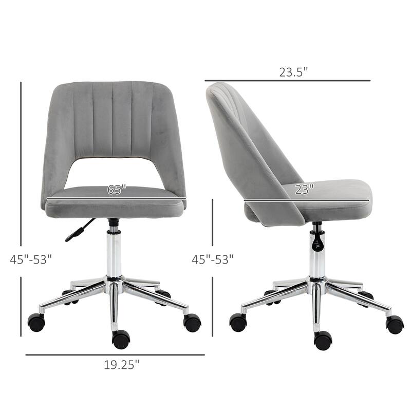 Velvet Swivel Office Chair with Adjustable Height and Wheels for Home Office Living Room and Bedroom