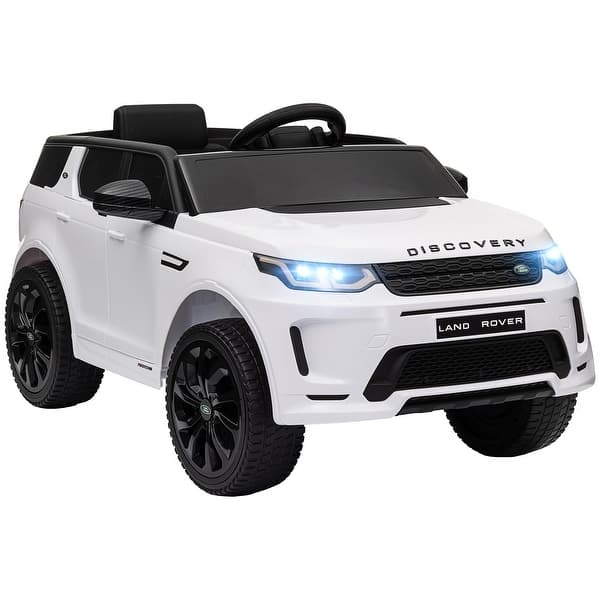 slide 2 of 10, Electric Ride-On Land Rover Car for Kids with Dual Control, Headlights, and Smooth Start - White White