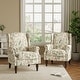preview thumbnail 45 of 85, 2 Set Transitional Patterned Wingback Accent Chairs with NailHead Bird
