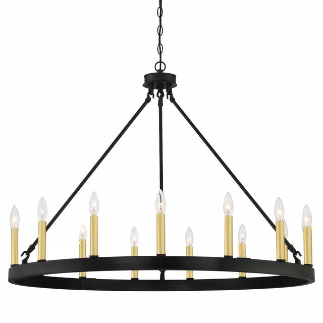 Acroma 15 Light 40 In Modern Farmhouse Wagon Wheel Chandelier-UL