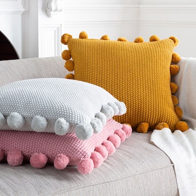 Artistic Weavers Pam Knitted Pom Pom 20-inch Throw Pillow