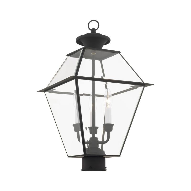 Livex Lighting Westover 3 Light 22" High Outdoor Single Head Post