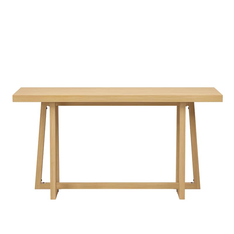 GDFStudio Theryn Magnesium Oxide Console Table with Wood Grain Design and Versatile Use
