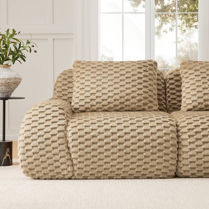 Roomfitters 82" Modular L-Shape Flannelette Sectional, No Assembly Boneless Cloud Sofa