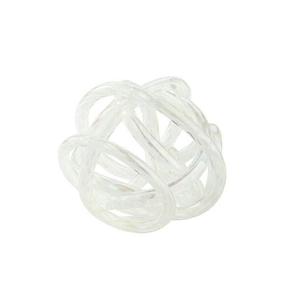 8" Clear Glass Solid Decorative Knot Figurine - N/A