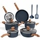 preview thumbnail 1 of 10, Kitchen Cookware Sets Nonstick, 12 Piece Pots and Pans Set Granite Cooking Set Blue
