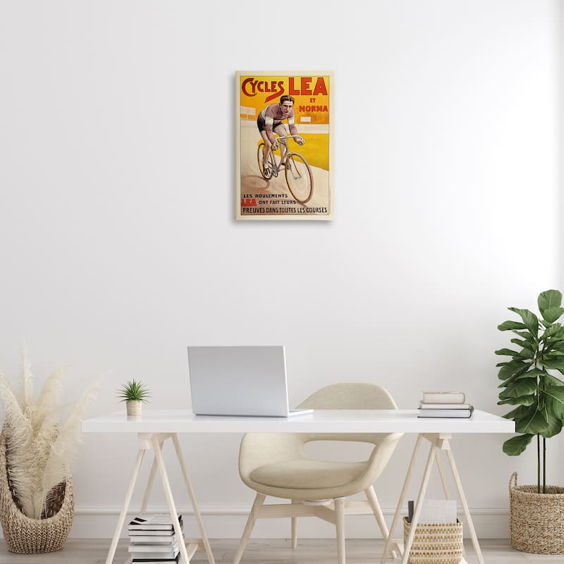Stupell Yellow Antique Cycling Poster Canvas Wall Art Design By Marcus Jules