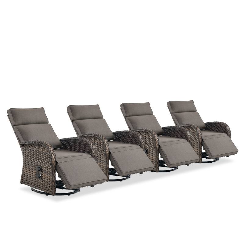 Pocassy Reclining Patio Chair with Adjustable Backrest