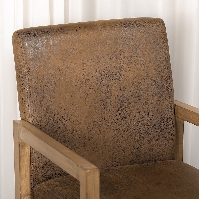 Wood Accent Chair Upholstered Armchair, Set of 1/2 - 20.9"W x 23.6"D x 33"H