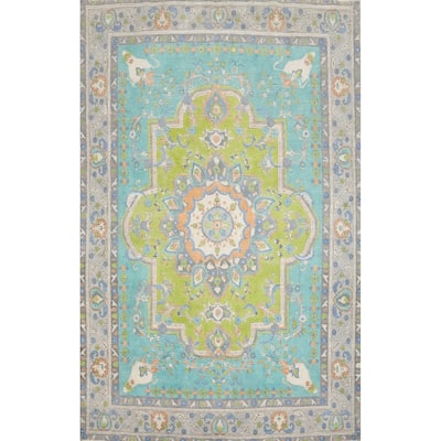 Hand Knotted Oriental 100% Wool Carpet Traditional Floral Green Tabriz Area Rug - 10' 6'' X 7' 9''