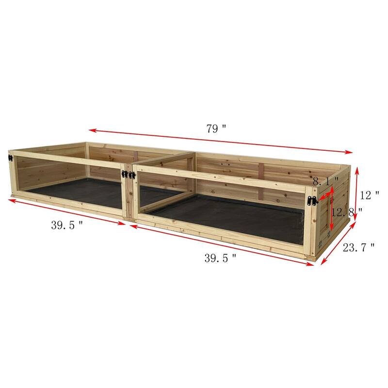 Zylina Extra Large Healthy Habitat for Guinea Pigs - Natural Wood - 79x24x12