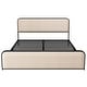 preview thumbnail 9 of 8, King Size Platform Bed with Beige Curved Upholstered Headboard and Footboard, Metal Slats Bed Frame with Storage Underneath