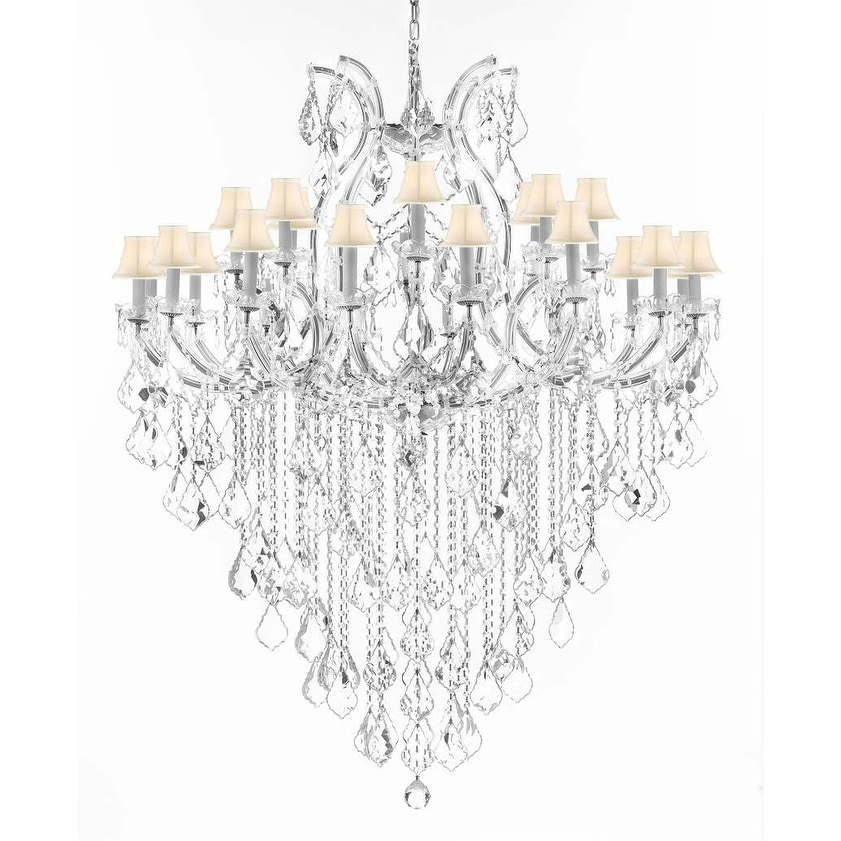 Swarovski Crystal Trimmed Chandelier Great for The Foyer, Entry Way, Living Room, Family Room and More! - Chandeliers For Bedrooms by Overstock.com