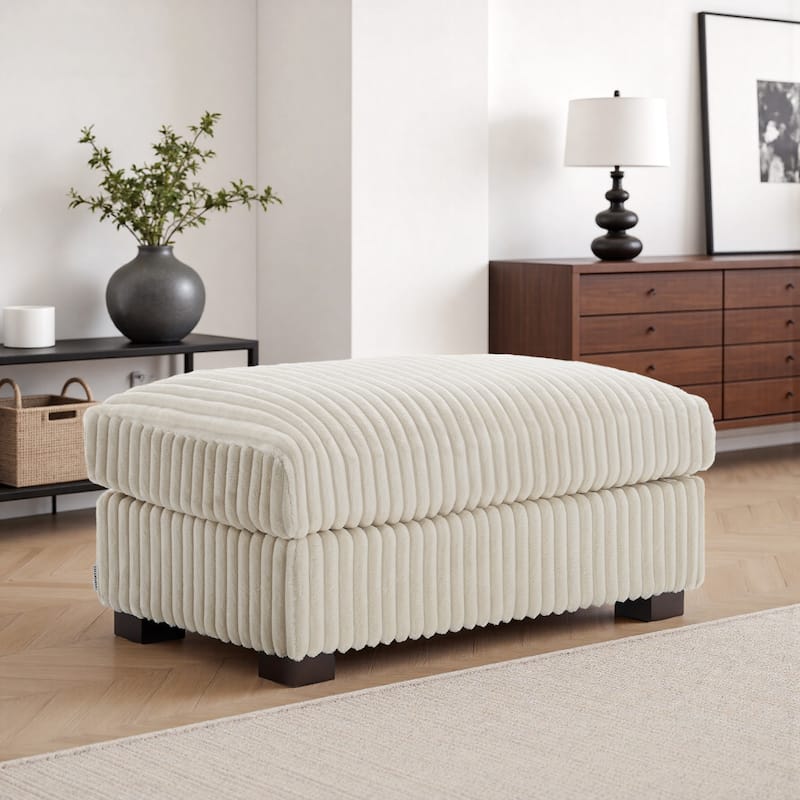 40"W Cotton Flannel Modular Sectional Ottoman