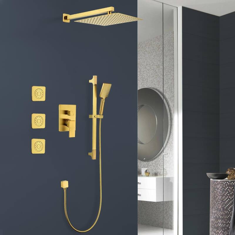 Topcraft 12-inch Complete Shower System with Handheld Shower and Body Jets