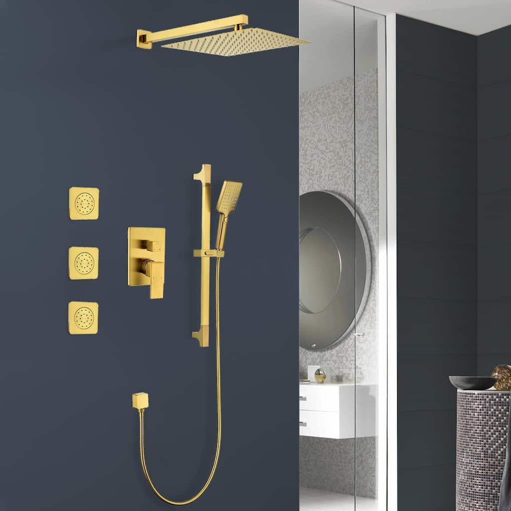 Topcraft 12-inch Complete Shower System with Handheld Shower and Body Jets