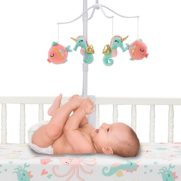 Shop Bedtime Originals Ocean Mist Pink Aqua Seahorse Fish Musical