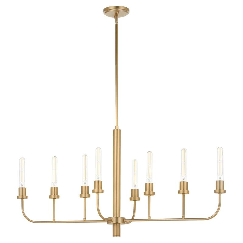 Quorum International 622-8 Sheridan 8 Light 44" Wide Linear Chandelier - Aged Brass