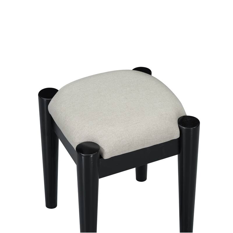 2-Piece Makeup Vanity Set with Upholstered Stool, Makeup Vanity Dressing Table with Power Outlet & USB Port (No Mirrors)