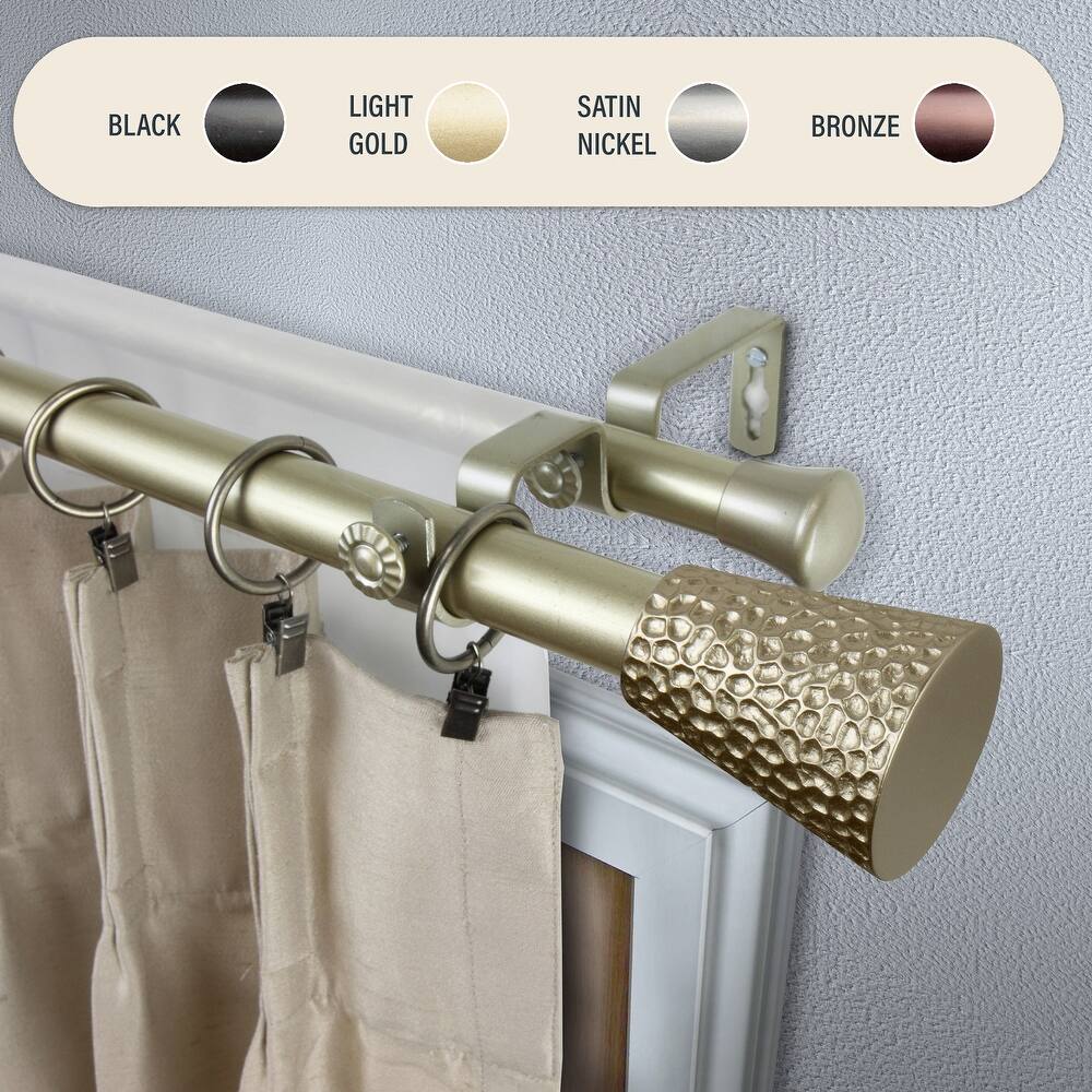 InStyleDesign Emil 1 inch Diameter Adjustable Double Curtain Rod