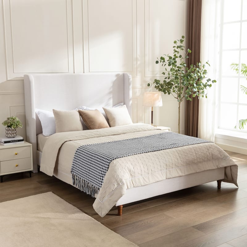 Bowie Contemporary Upholstered Bed with 54" High Headboard By Christopher Knight Home