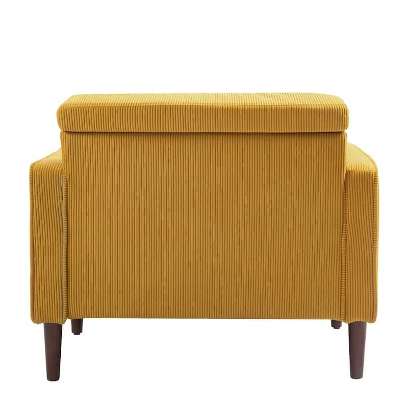 UIXE Upholstered Wide Comfy Accent Club Chair with Wood Leg - 34.6" W x 30.6" D x 28.7" H