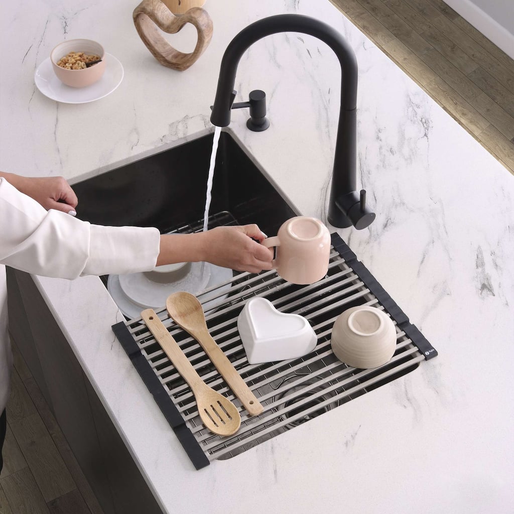 STYLISH 18" Multi-Purpose Foldable Drying Rack A-921BK - 17 3/4" x 13" x 3/8"