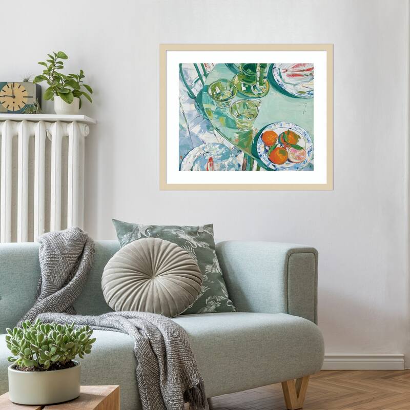 GreenTable No. 2 by Paula Freeman Wood Framed Wall Art Print