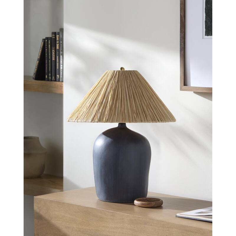 Livabliss Otahu Traditional Accent Table Lamp - 20"H x 17"W x 17"D - Black