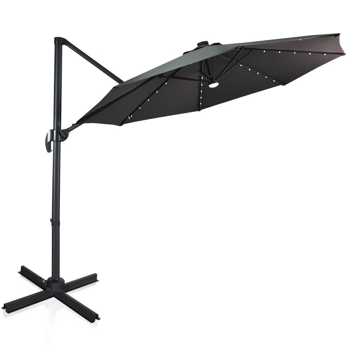 Shop Black Friday Deals On 10 Ft Patio Offset Cantilever Umbrella With Solar Lights Overstock 31843228