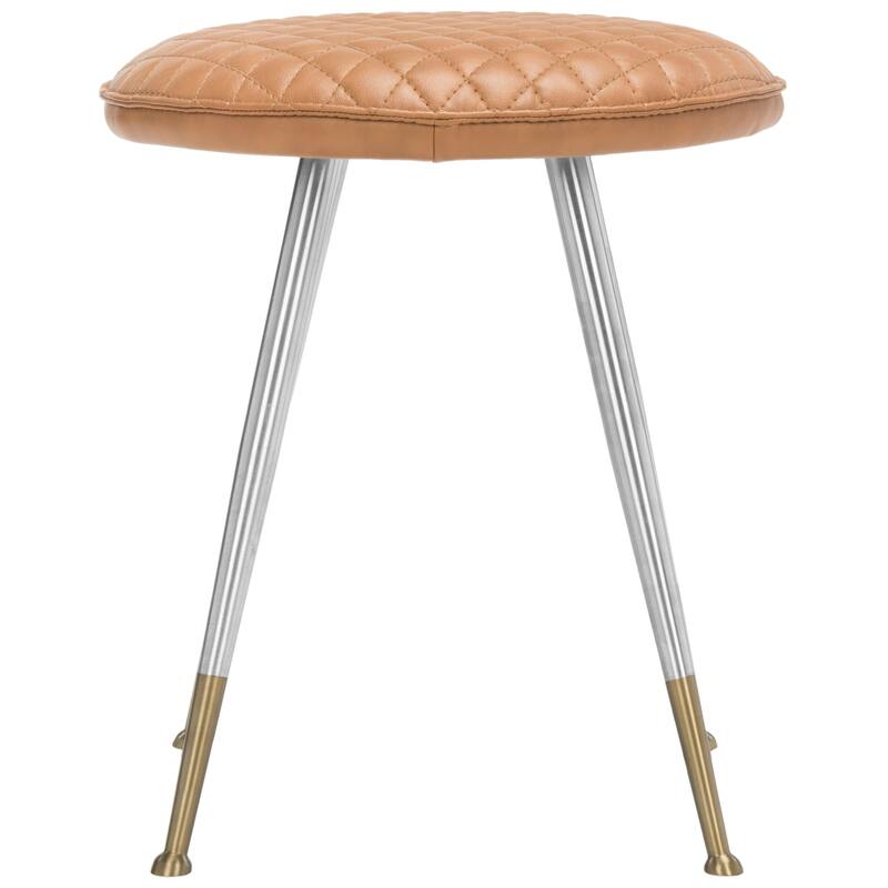SAFAVIEH Victory -30 Inch Mustard Stool - 17.3" x 17.3" x 19.3" - 17Wx17Dx19H - Camel