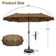 preview thumbnail 24 of 54, 13 ft Patio Umbrella with Base Double-Sided Rectangular Outdoor Deck Umbrella