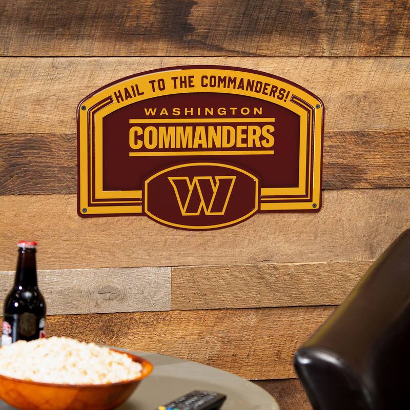 Washington Commanders Embossed Steel Wall Sign, 11" x 17"