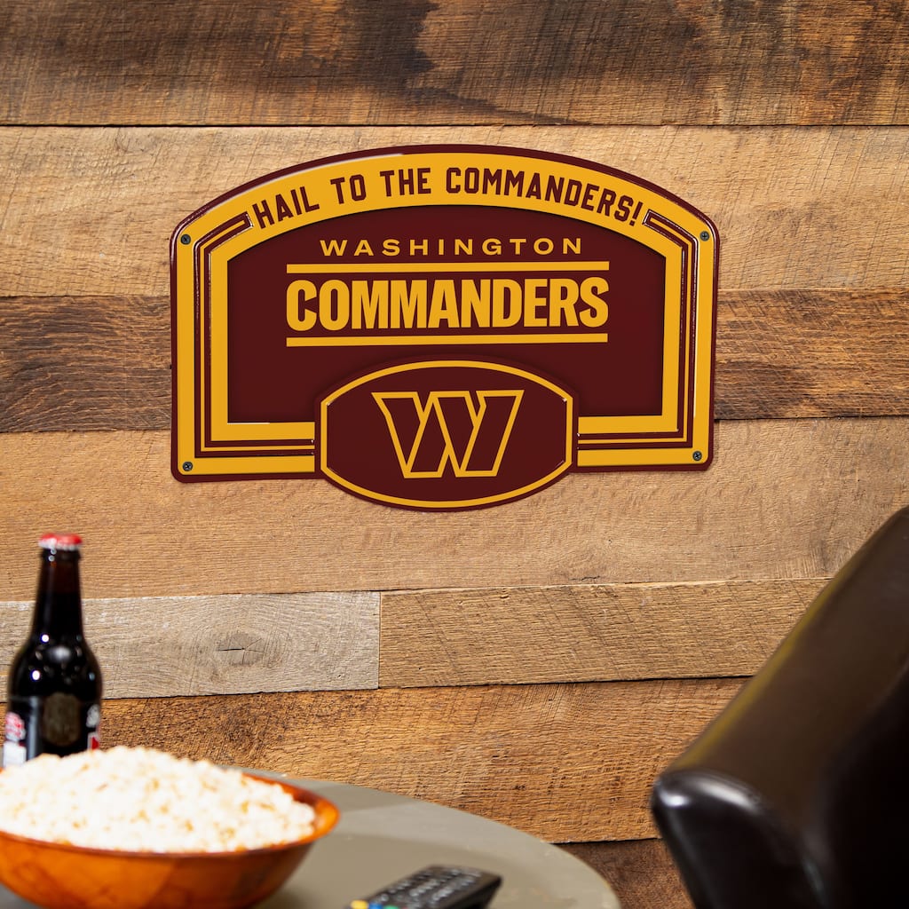 Washington Commanders Embossed Steel Wall Sign, 11" x 17"
