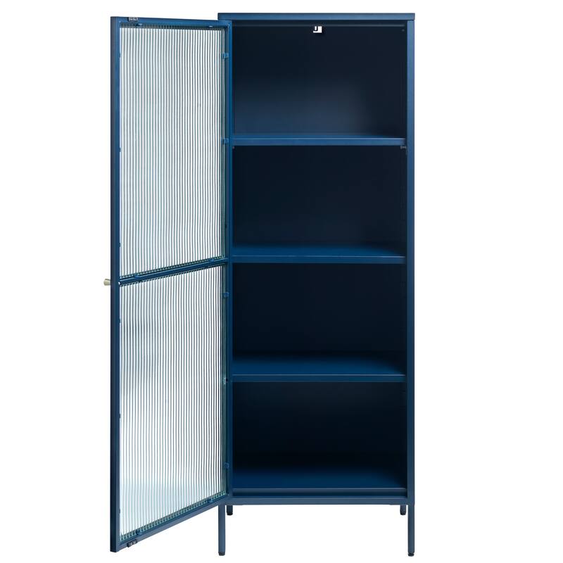 Rye Studio Brianne Modern Metal & Glass 63" Display Cabinet