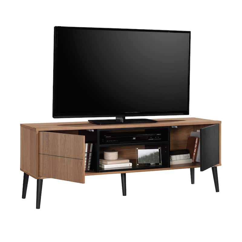 Wood Credenza for TVs up to 70" with Doors, Brown - 55.91" W x 15.67" D x 20.87" H
