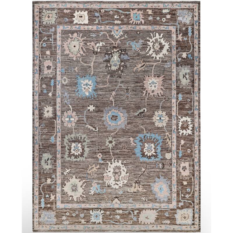 Oushak One-of-a-Kind Hand-Knotted Area Rug - Brown - 9' 11" x 13' 8"