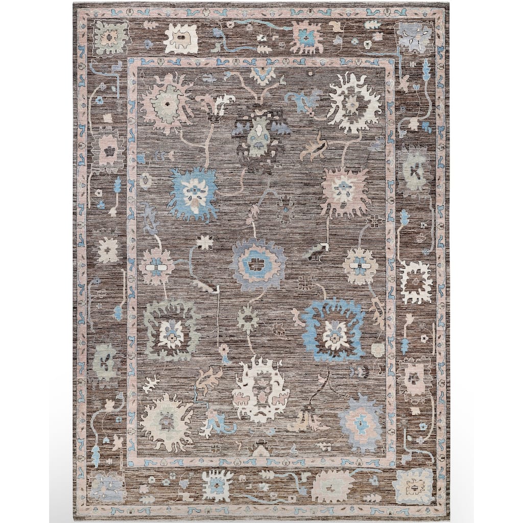 Oushak One-of-a-Kind Hand-Knotted Area Rug - Brown - 9' 11" x 13' 8"